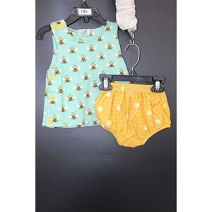 SASSY STITCHES DIAPER SET OUTFITS BUMBLE BEES 12M